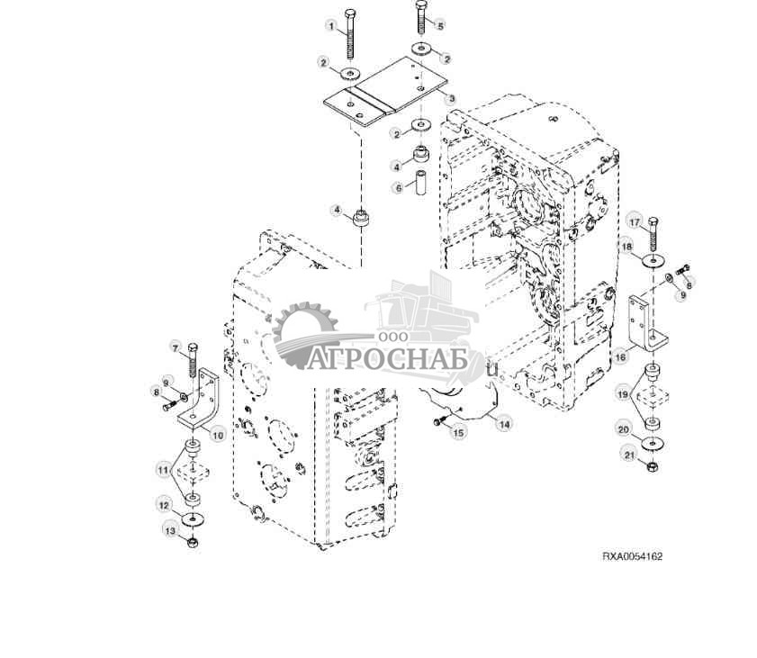 Transmission Case Mounts (12-Speed Syncro24-Speed PowrSync™) 